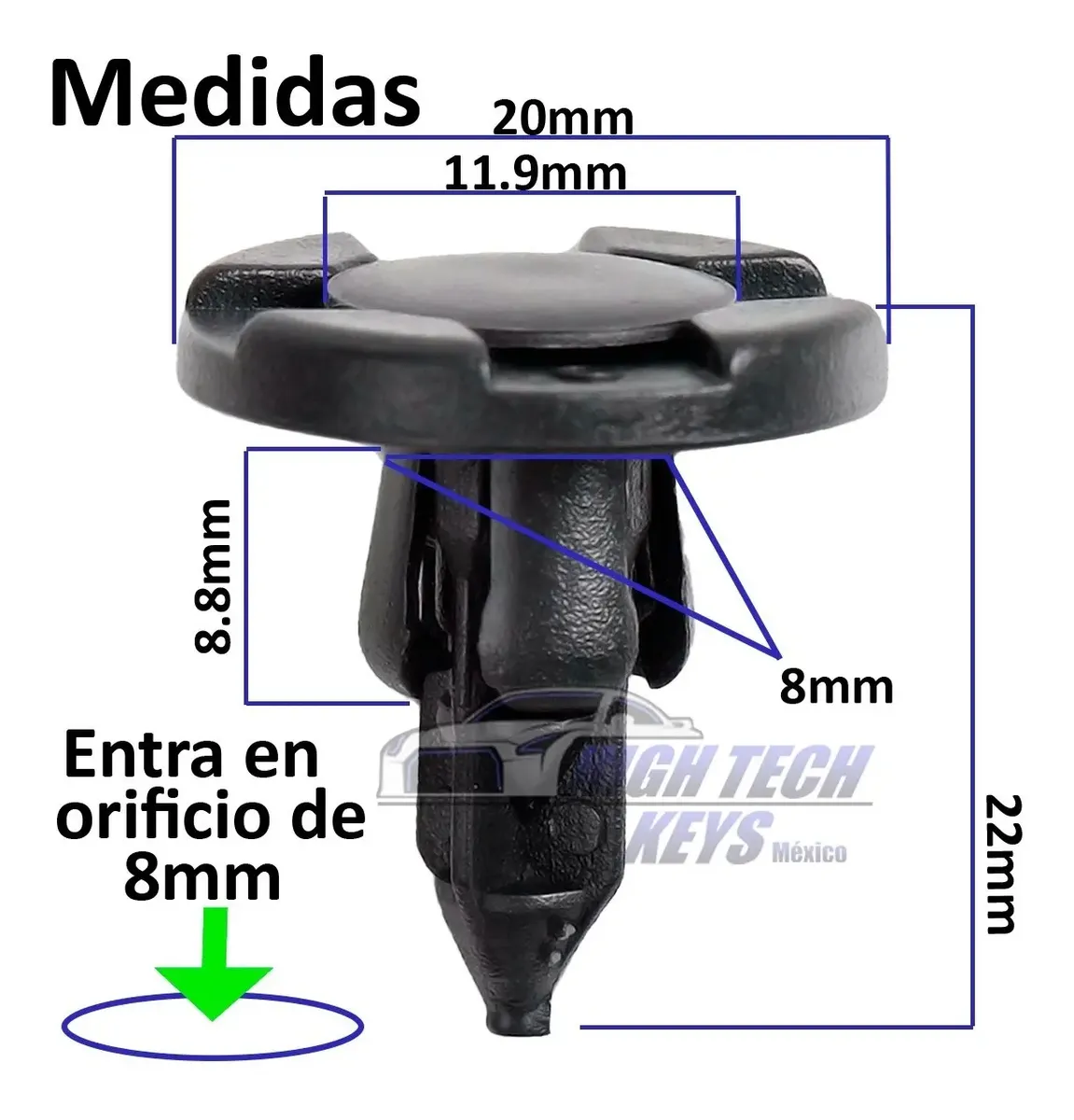 24 Grapa Automotriz Nissan Altima March Sentra Xtrail Versa+ - Imagen 3
