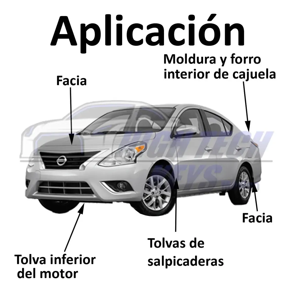 24 Grapa Automotriz Nissan Altima March Sentra Xtrail Versa+ - Imagen 2