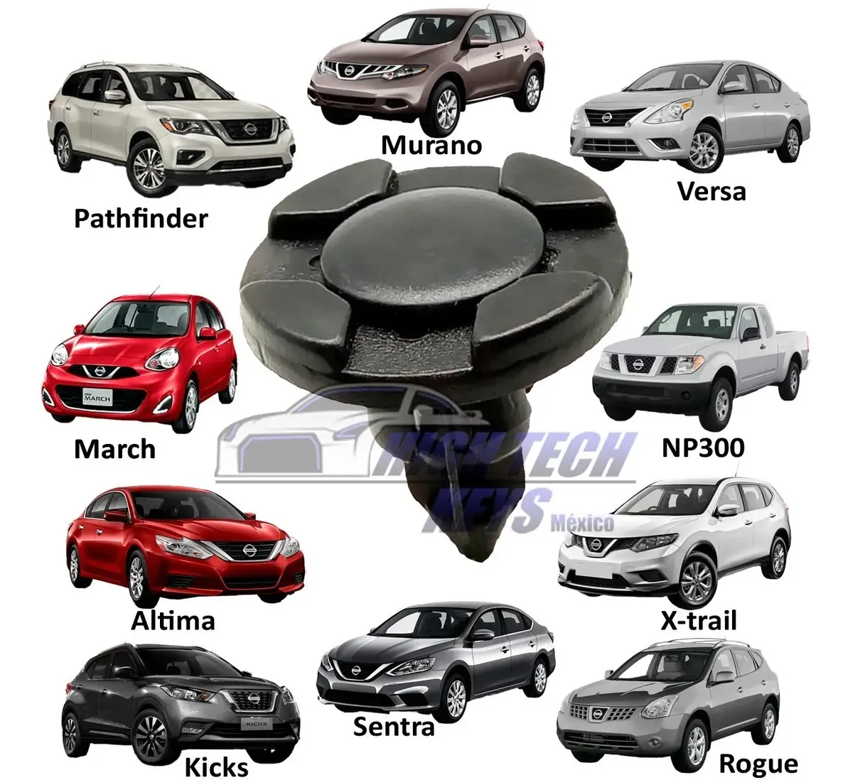 24 Grapa Automotriz Nissan Altima March Sentra Xtrail Versa+ - Imagen 4